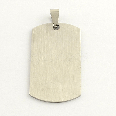 Non-Tarnish 201 Stainless Steel Rectangle Stamping Blank Tag Pendants X-STAS-S030-03-1