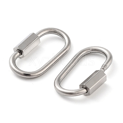 Non-Tarnish 304 Stainless Steel Screw Carabiner Lock Charms STAS-H107-04C-P-1
