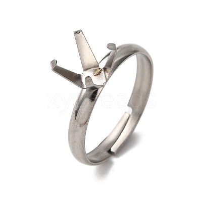 304 Stainless Steel Cuff Ring Components STAS-D372-01P-07-1