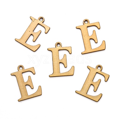 304 Stainless Steel Alphabet Charms STAS-H122-E-AB-1