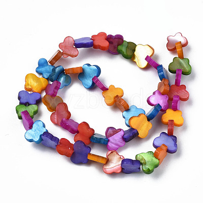 Dyed Natural Freshwater Shell Beads Strands SHEL-T009-B18-1