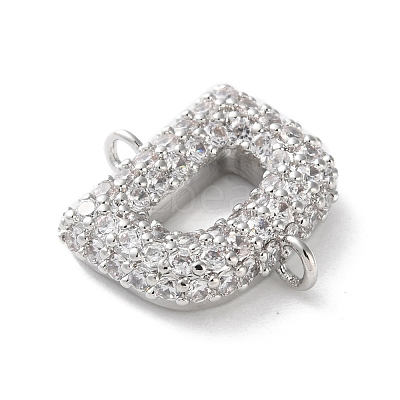 Brass Micro Pave Cubic Zirconia Letter Links KK-I717-04D-P-1