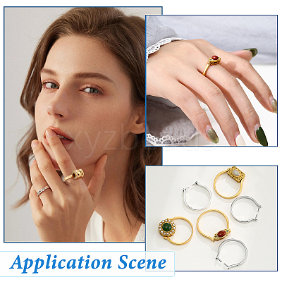 10Pcs Adjustable Brass Finger Rings Components KK-AR0002-62-1