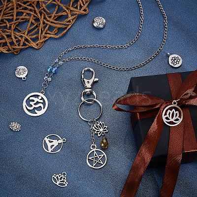 56Pcs 14 Style Tibetan Style Alloy Pendants TIBEP-PH0001-30-1