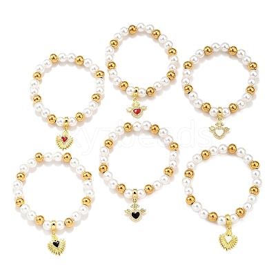 Brass Stretch Bracelets BJEW-C098-04-1