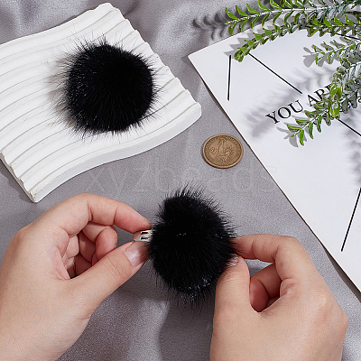 Faux Mink Fur Shoe Decorations AJEW-WH0518-96-1