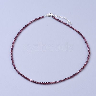 Natural Garnet Beaded Necklaces NJEW-K114-C-A04-1