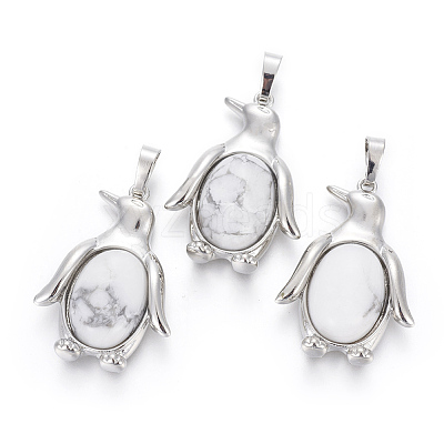 Natural Howlite Pendants G-L512-A24-1