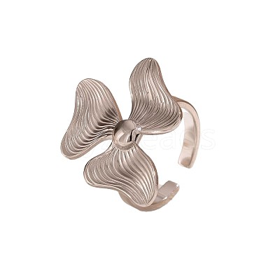 304 Stainless Steel Open Cuff Rings for Women WGC482B-02-1