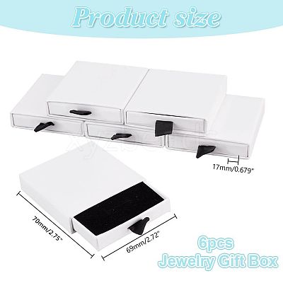 Cardboard Paper Jewelry Set Drawer Boxes with Sponge Inside FIND-WH0199-43C-1