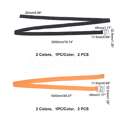 4Pcs 2 Colors Nylon Fixed Strap AJEW-GA0003-50-1