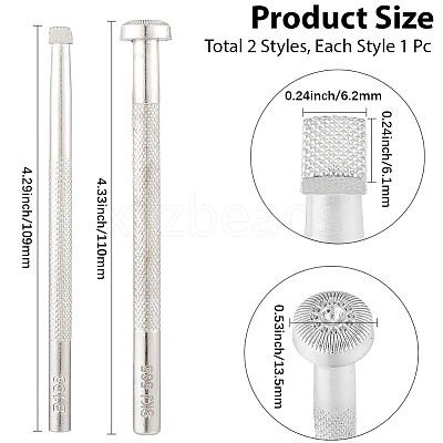 2Pcs 2 Styles DIY Alloy Steel Leathercraft Stamps TOOL-GF0003-53C-1