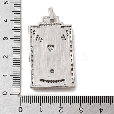 Brass Micro Pave Cubic Zirconia Pendants with Enamel KK-H458-01P-04-1