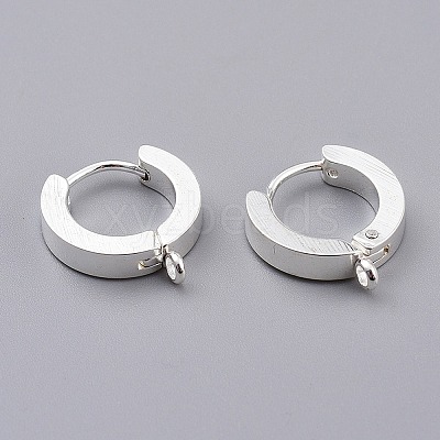 304 Stainless Steel Huggie Hoop Earrings Findings STAS-I167-01A-S-1