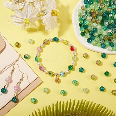 300Pcs 6 Colors Spray Painted Crackle Glass Beads CCG-SZ0001-11D-1