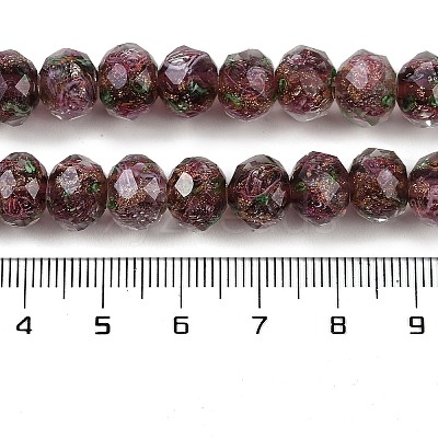Handmade Gold Sand Lampwork Beads Strands LAMP-R141-10mm-27-1