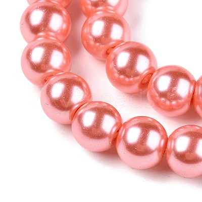 Baking Paint Pearlized Glass Pearl Round Bead Strands HY-Q330-8mm-77-A-1