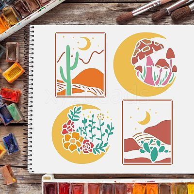 Plastic Reusable Drawing Painting Stencils Templates DIY-WH0172-395-1