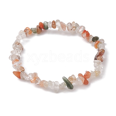 Natural Rutilated Quartz Chips Beaded Stretch Bracelets for Women BJEW-JB10046-14-1