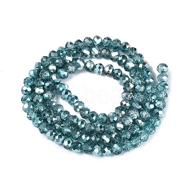 Transparent Electroplate Glass Beads Strands EGLA-Q131-01A-03-1