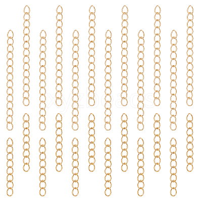 100Pcs 2 Style 304 Stainless Steel Curb Chain Extender STAS-UN0038-14G-1