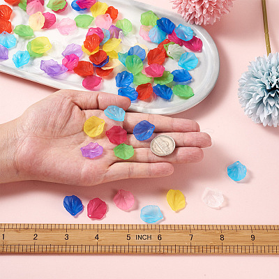 500Pcs 10 Colors Transparent Frosted Acrylic Pendants MACR-YS0001-03-1