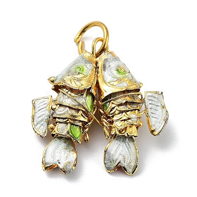 Brass Cloisonne Pendants KK-P251-A01-G-1