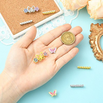 8Pcs Alloy Rhinestone Watch Band Rings FIND-CJ0005-40-1