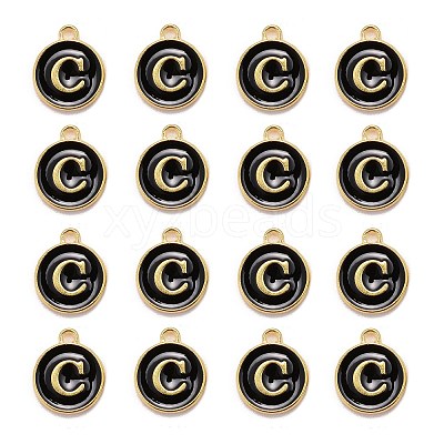 Golden Plated Alloy Charms LS-ENAM-S118-02C-1