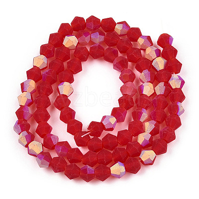 Imitate Austrian Crystal Bicone Frosted Glass Beads Strands GLAA-F029-TM4mm-A14-1