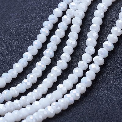 Electroplate Glass Beads Strands EGLA-A034-P4mm-B18-1