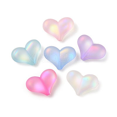 Transparent Spray Painted Acrylic Beads X-MACR-M026-02-1