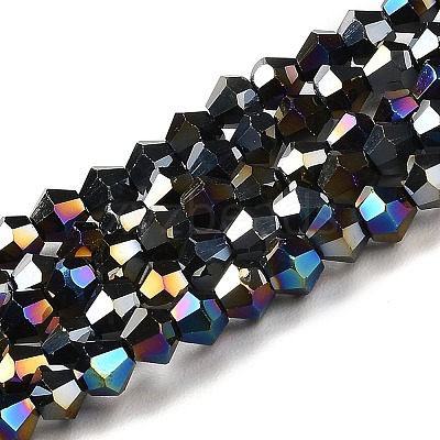 Transparent Electroplate Glass Beads Strands GLAA-F029-3mm-A02-1