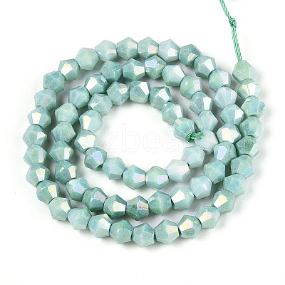 Anti-Tarnish Electroplate Bicone Glass Beads Strands EGLA-T021-6mm-16-07-1