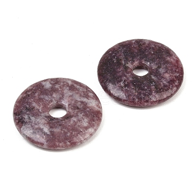 Natural Lepidolite Pendants G-K099-40mm-02-1