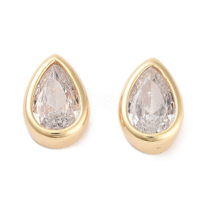 Brass Cubic Zirconia Beads KK-C051-60G-05-1