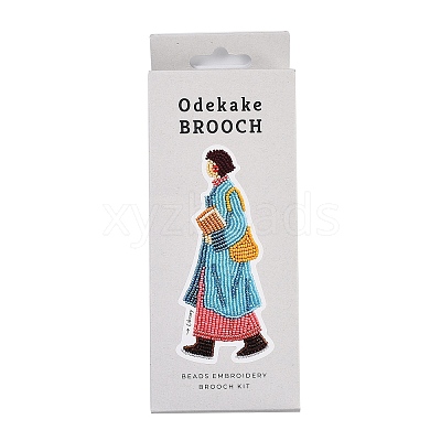 MIYUKI Seed Beads Walking Girls Brooch Making Kits DIY-H165-01E-1