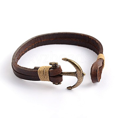 Leather Multi-Strand Bracelets BJEW-P128-35-1