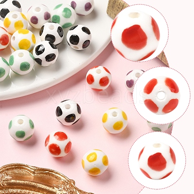 20Pcs 5 Colors Handmade Porcelain Beads PORC-FS0001-19-1