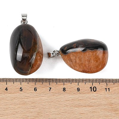 Natural Dyed & Heated Agate Tumbled Stone Pendants GG-K002-07-1