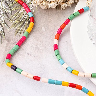 Synthetic Turquoise Beads Strands TURQ-G120-4x6mm-11-1