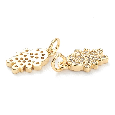 Brass Micro Pave Clear Cubic Zirconia Pendants X-ZIRC-J041-10-1