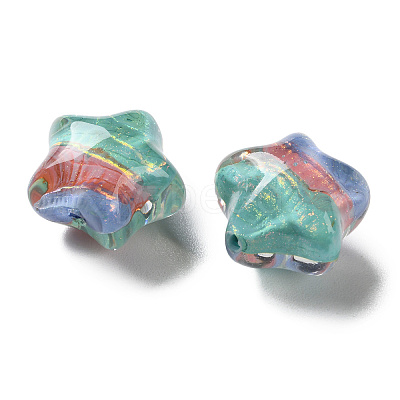 Gradient Color Transparent Hand-drawed Acrylic Beads TACR-P012-01B-08-1