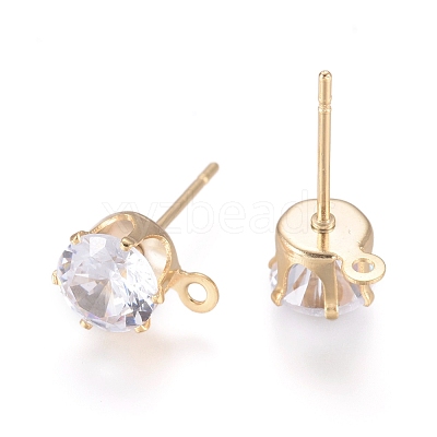 Brass Stud Earring Findings LS-KK-L199-B01-G-1