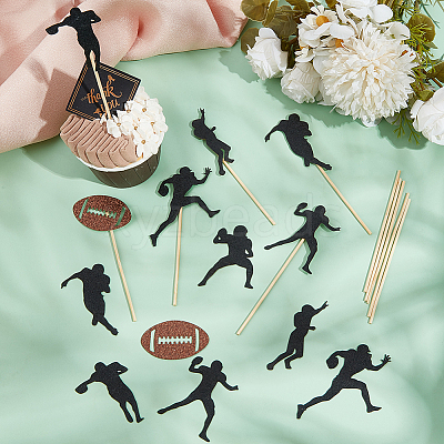 5 Sets Paper Cake Toppers AJEW-SC0002-73-1