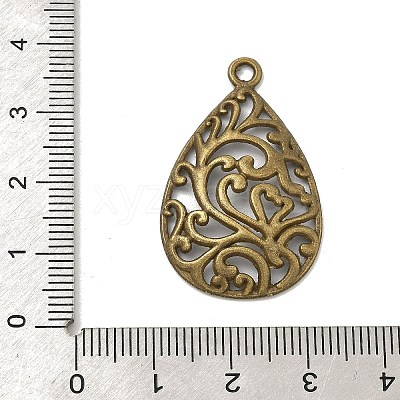 Tibetan Style Alloy Filigree Teardrop Pendants X-TIBEP-Q041-042AB-NR-1