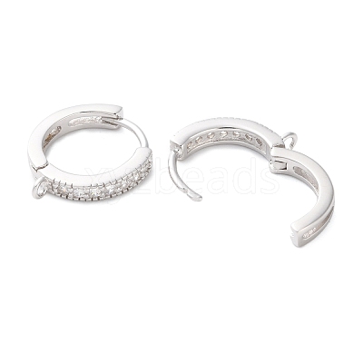 Anti-Tarnish Rhodium Plated 925 Sterling Silver Huggie Hoop Earring Findings STER-C010-01P-1