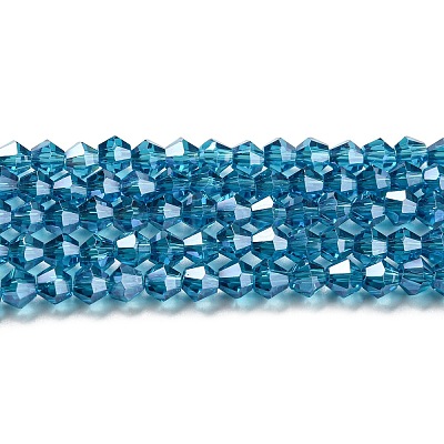Transparent Electroplate Glass Beads Strands EGLA-A039-T6mm-A01-1