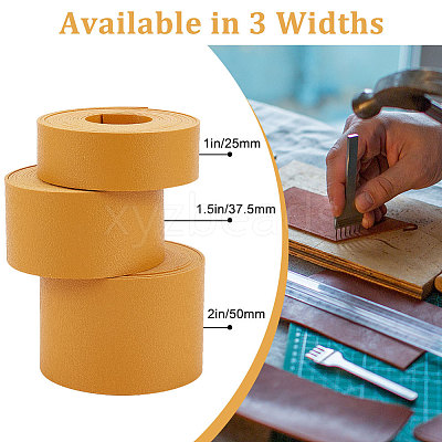 2M Flat Double Face Lychee Pattern Imitation Leather Band LC-WH0010-01B-05-1