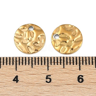 Ion Plating(IP) 304 Stainless Steel Textured Disc Charms STAS-Q336-11B-G-1